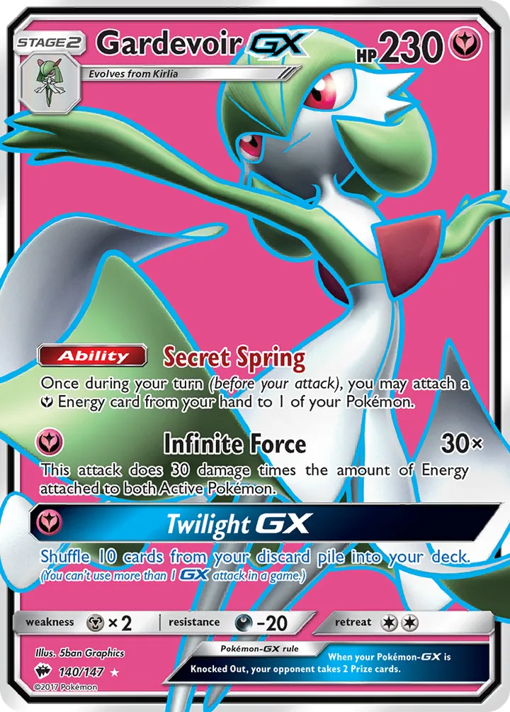 Sun & Moon—Burning Shadows 英語版 Gardevoir-GX 140 カード表面