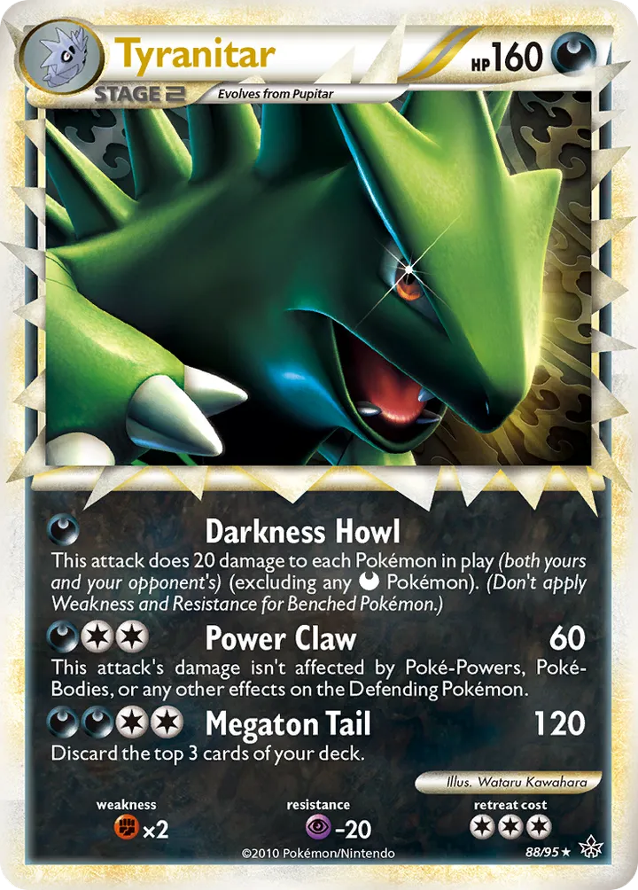 HS—Unleashed 영어판 Tyranitar 88 카드 앞면