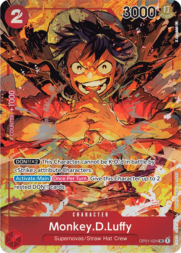 Romance Dawn 英語版 Monkey.D.Luffy OP01-024 · パラレル カード表面