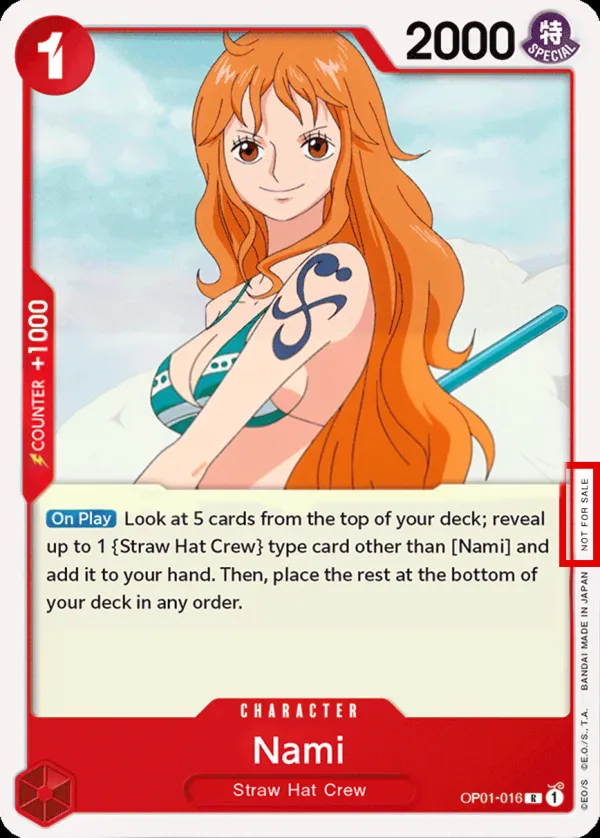 Romance Dawn 영어판 Nami OP01-016 카드 앞면