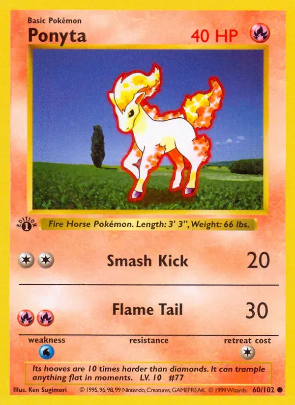 Base Set 英語版 Ponyta 60 カード表面