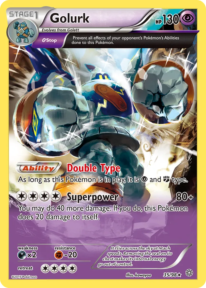 XY—Ancient Origins 英語版 Golurk 35 カード表面