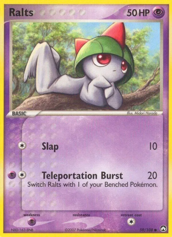 EX Power Keepers 영어판 Ralts 59 카드 앞면