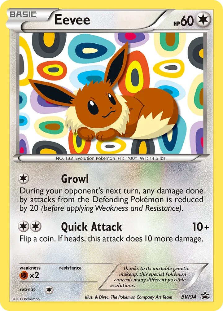 BW Black Star Promos 영어판 Eevee BW94 카드 앞면