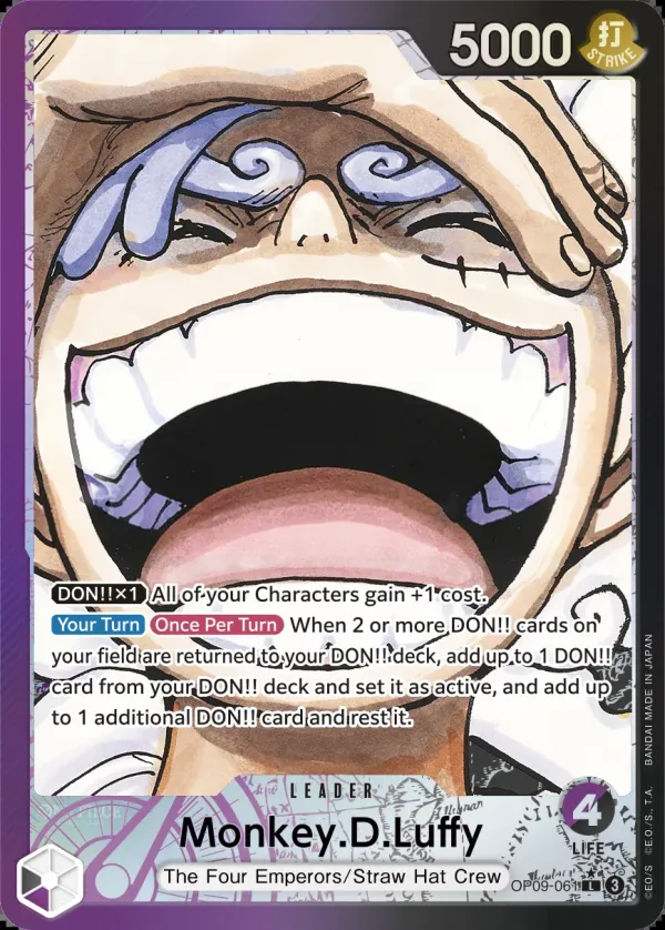 Emperors in the New World 英語版 Monkey.D.Luffy OP09-061 · パラレル カード表面