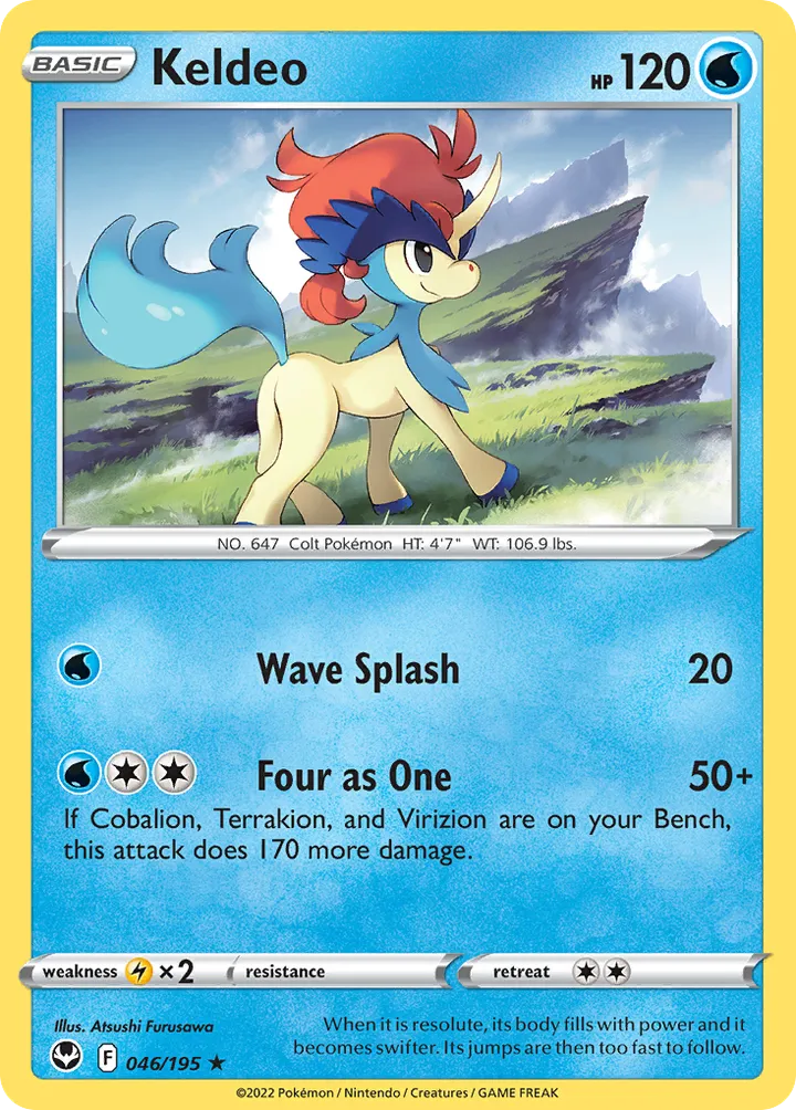 Sword & Shield—Silver Tempest 영어판 Keldeo 46 카드 앞면