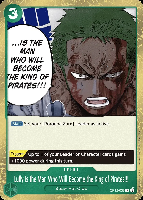 Legacy of the Master 英語版 Luffy Is the Man Who Will Become the King of Pirates!!! OP12-039 カード表面
