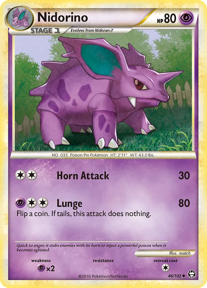 HS—Triumphant 영어판 Nidorino 46 카드 앞면