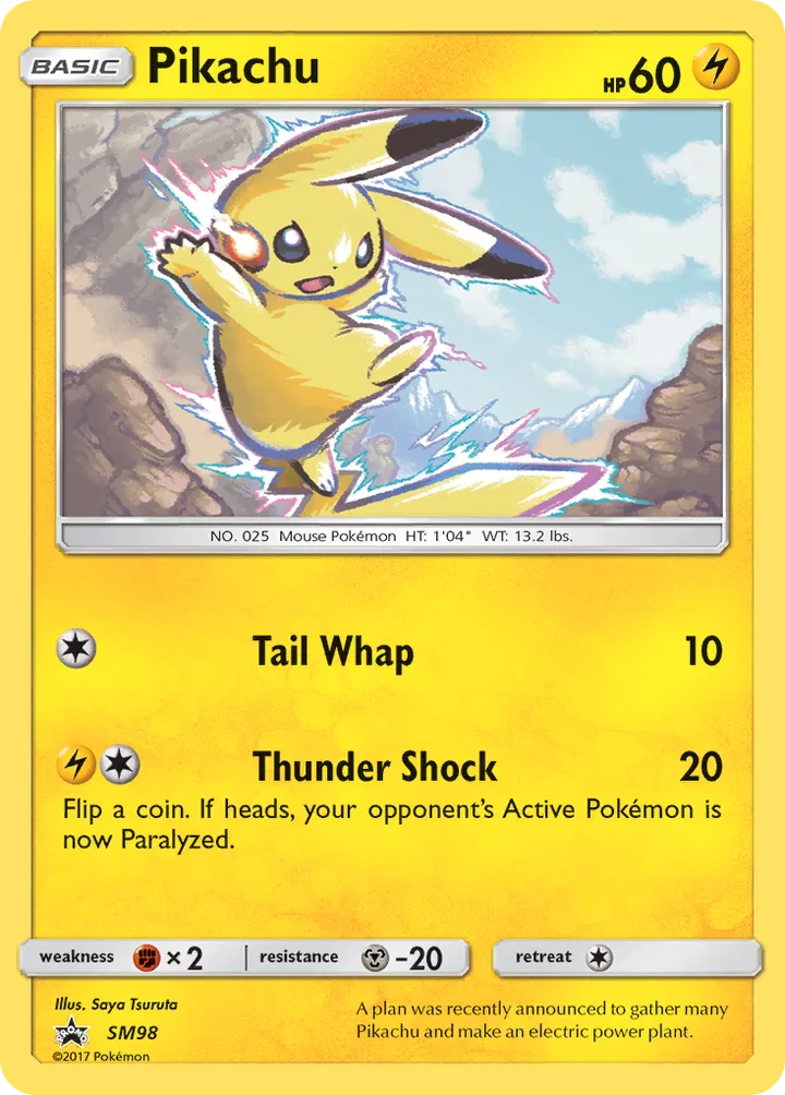 SM Black Star Promos 영어판 Pikachu SM98 카드 앞면