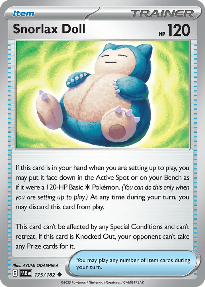 Front of Snorlax Doll 175, Scarlet & Violet—Paradox Rift English