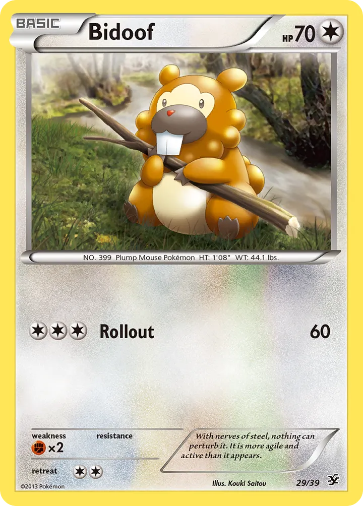 Kalos Starter Set 영어판 Bidoof 29 카드 앞면