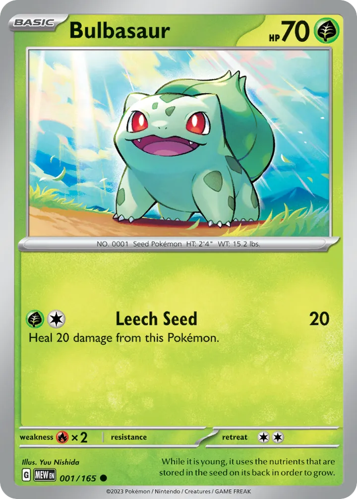 Scarlet & Violet—151 영어판 Bulbasaur 1 카드 앞면