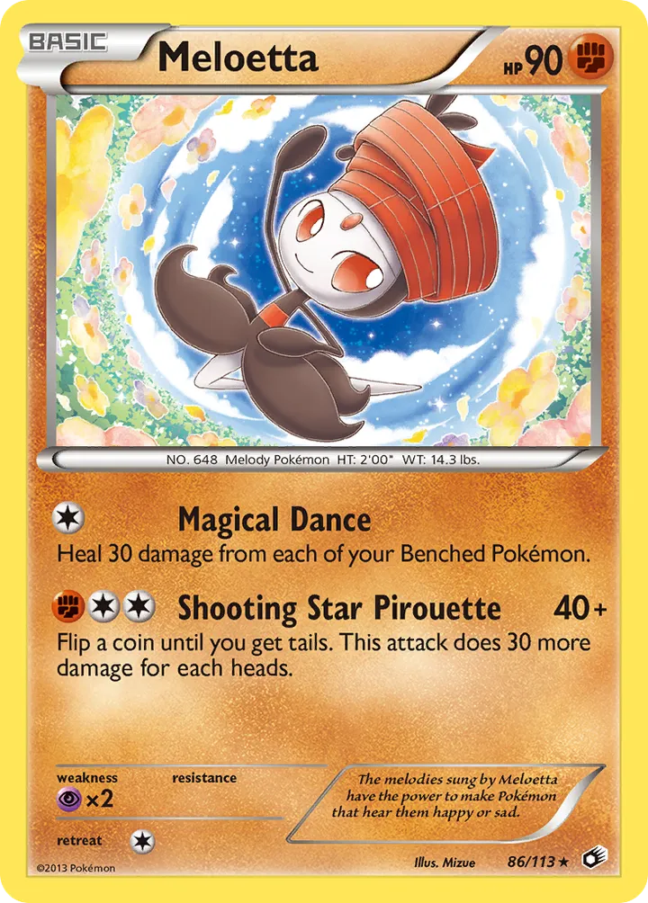 Front of Meloetta 86, Black & White—Legendary Treasures English
