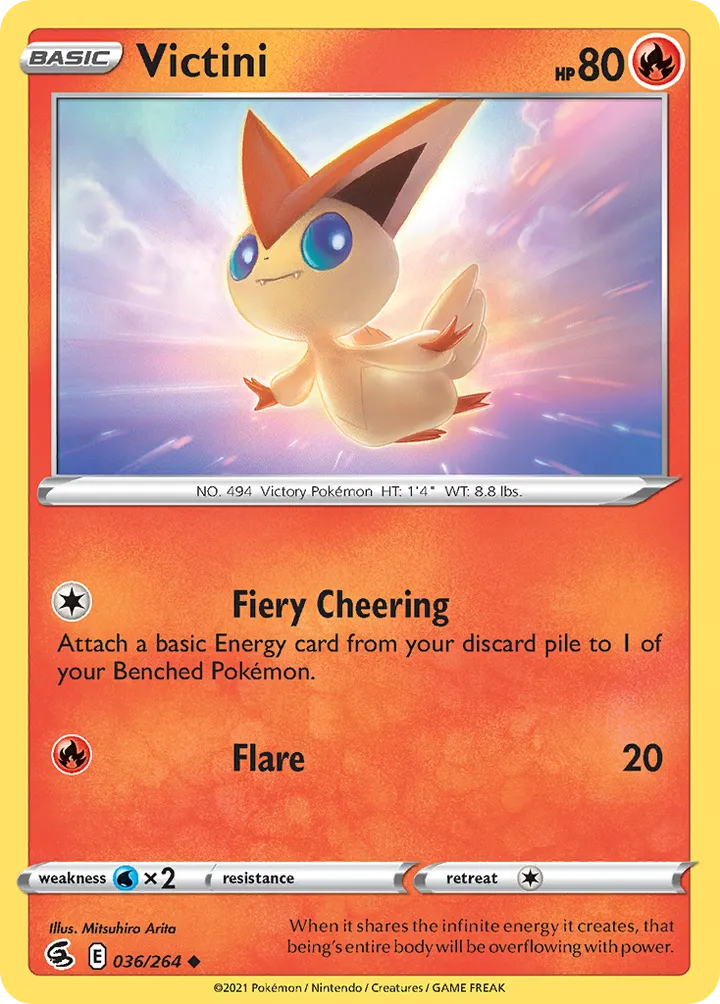 Sword & Shield—Fusion Strike 영어판 Victini 36 카드 앞면