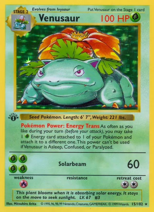 Base Set 英語版 Venusaur 15 カード表面