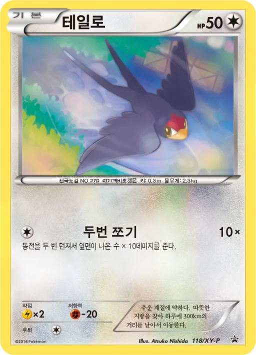 XY 프로모 카드 韓国語版 테일로 118 カード表面