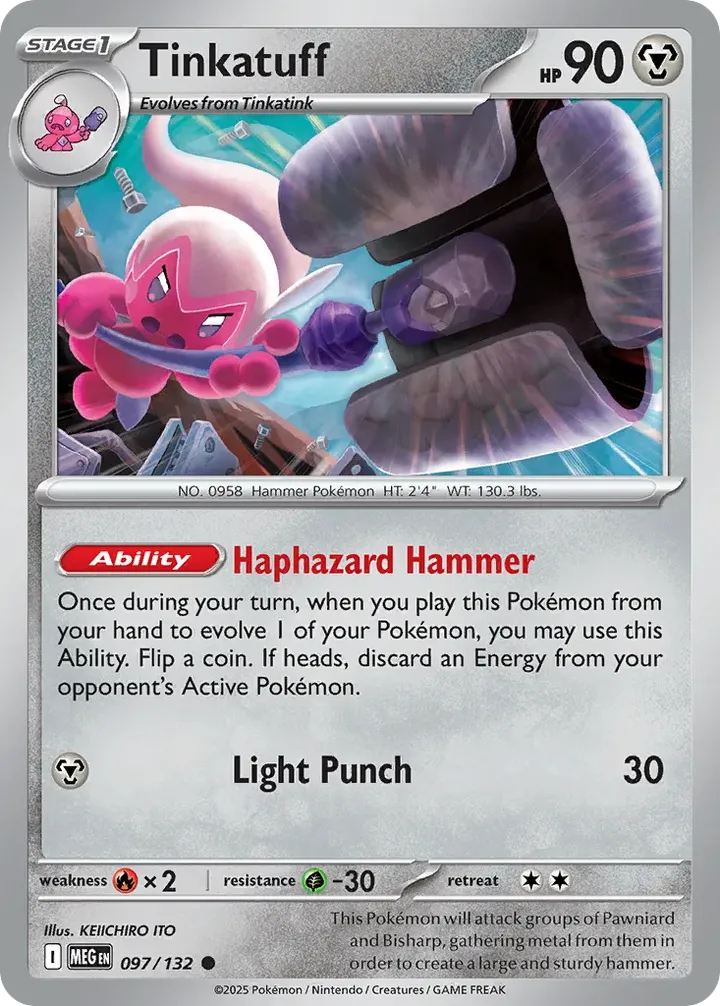 Front of Tinkatuff 97, Mega Evolution English