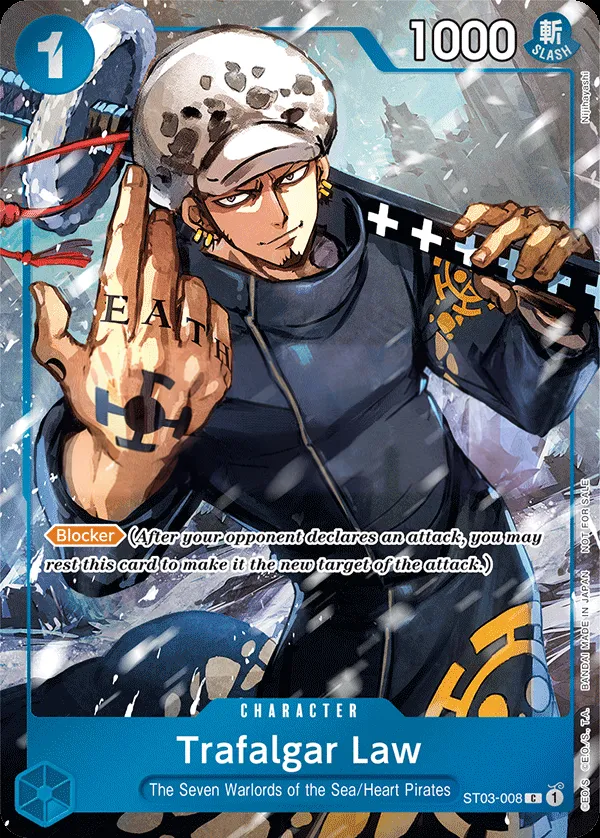 The Seven Warlords of the Sea 英語版 Trafalgar Law ST03-008 · パラレル 2 カード表面