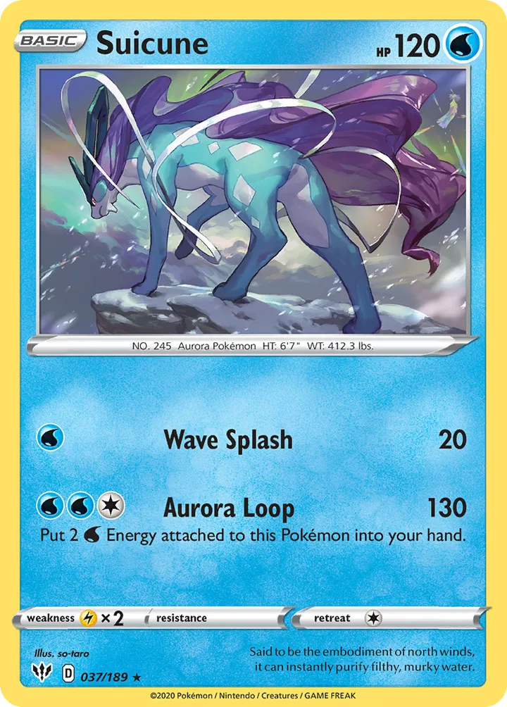 Sword & Shield—Darkness Ablaze 영어판 Suicune 37 카드 앞면