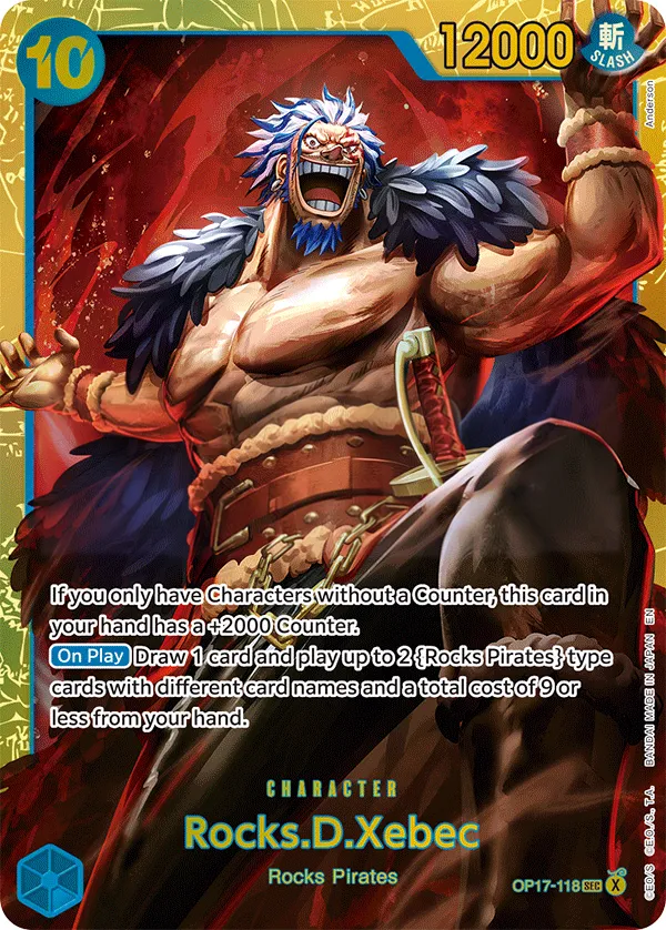 The World's Strongest Warriors 영어판 Rocks.D.Xebec OP17-118 카드 앞면