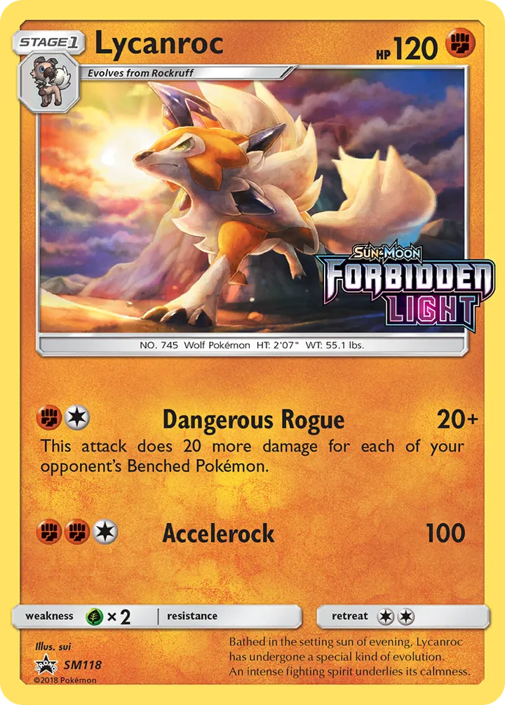 SM Black Star Promos 영어판 Lycanroc SM118 카드 앞면