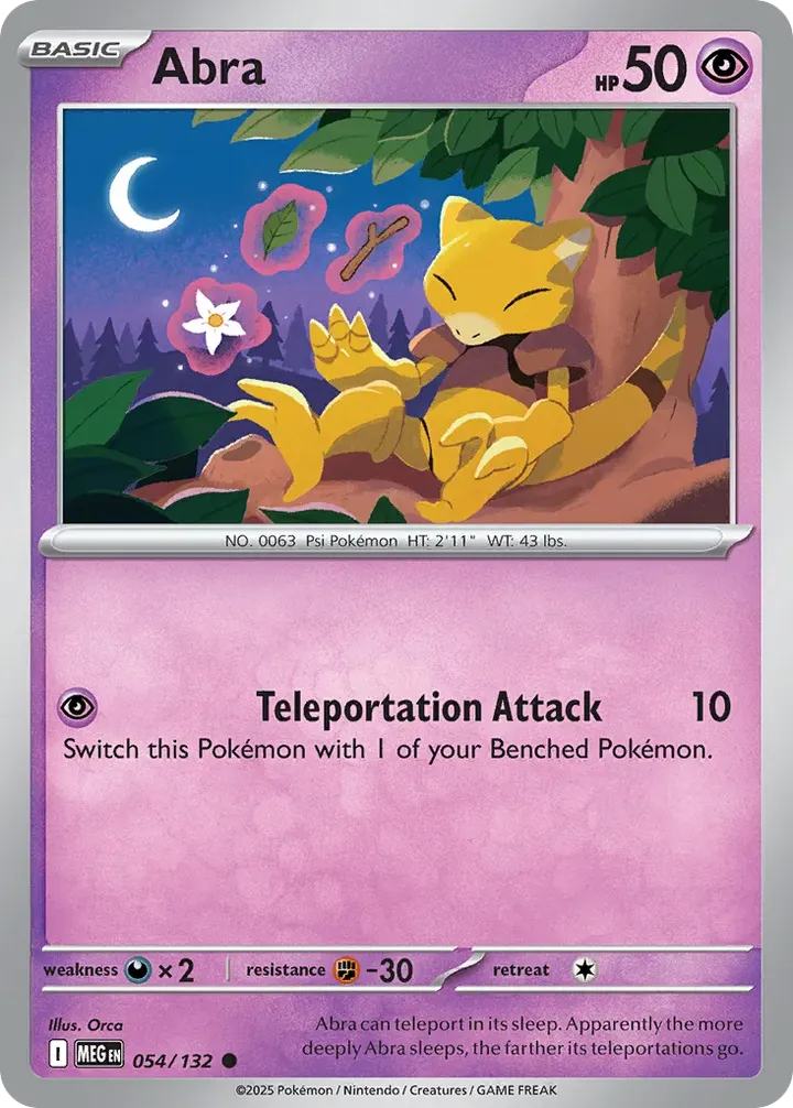 Mega Evolution 英語版 Abra 54 カード表面