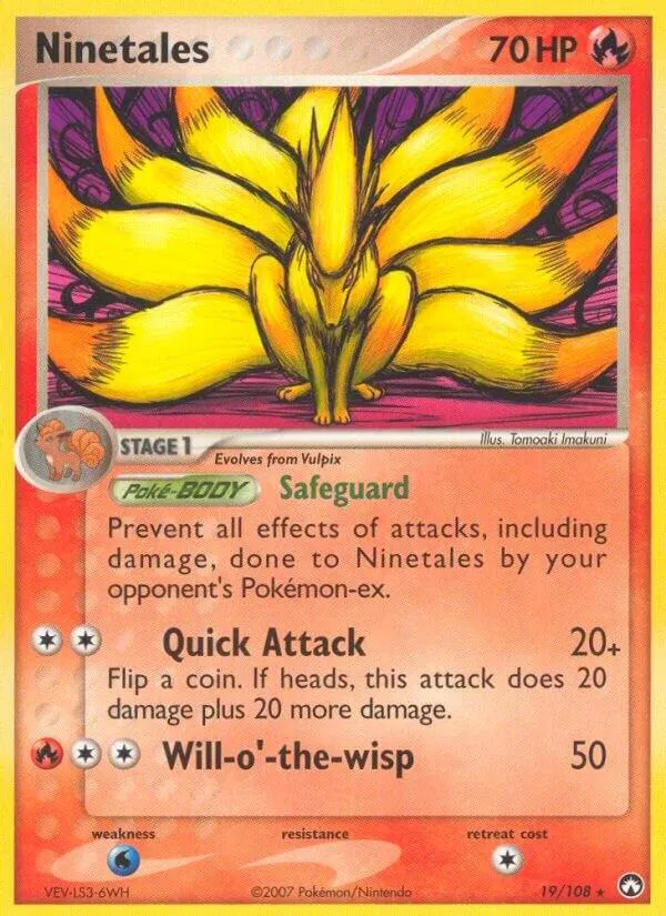 EX Power Keepers 영어판 Ninetales 19 카드 앞면