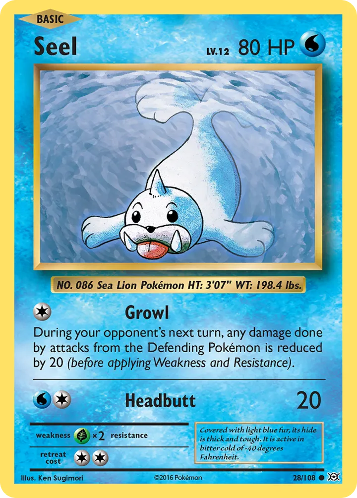 XY—Evolutions 英語版 Seel 28 カード表面