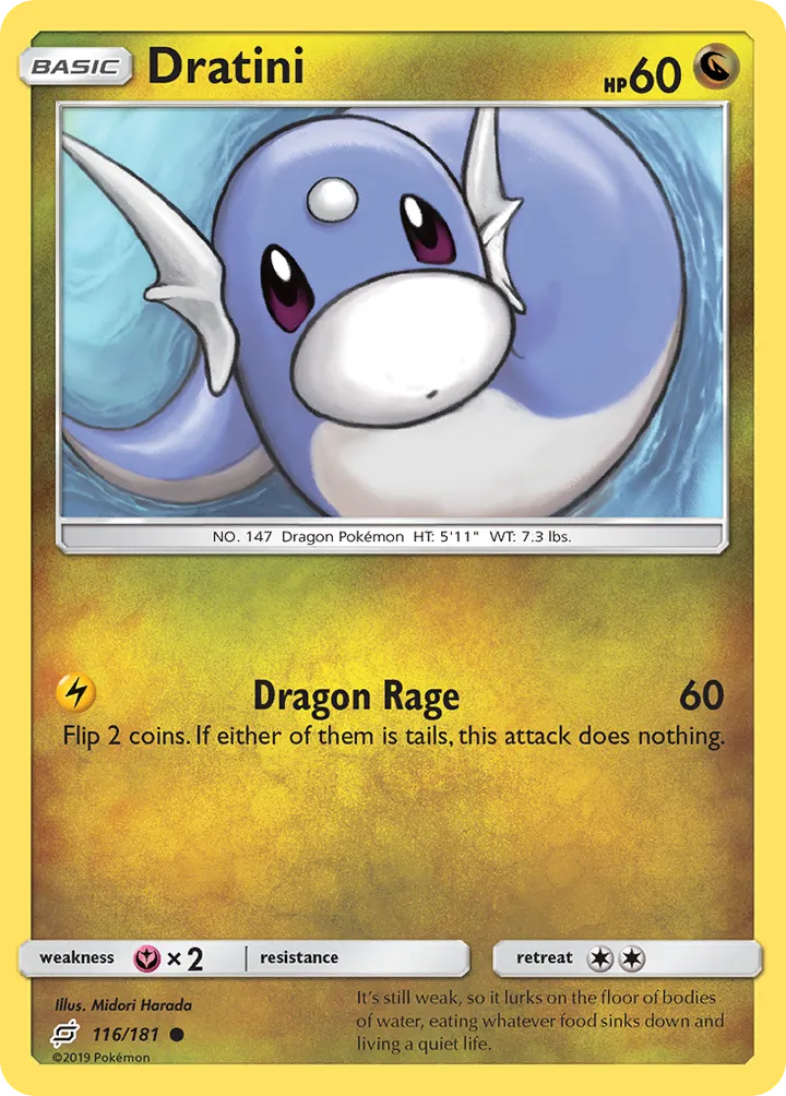 Sun & Moon—Team Up 英語版 Dratini 116 カード表面