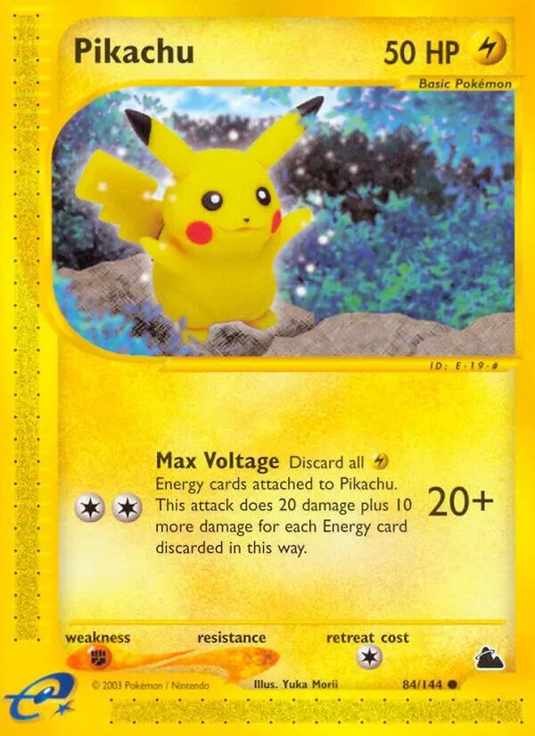 Skyridge 英語版 Pikachu 84 カード表面