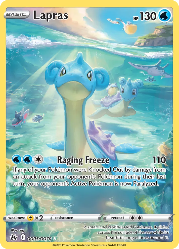 Crown Zenith 영어판 Lapras GG05 카드 앞면
