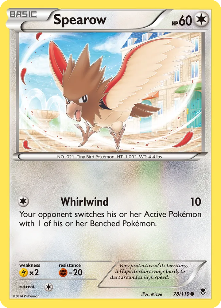 XY—Phantom Forces 英語版 Spearow 78 カード表面