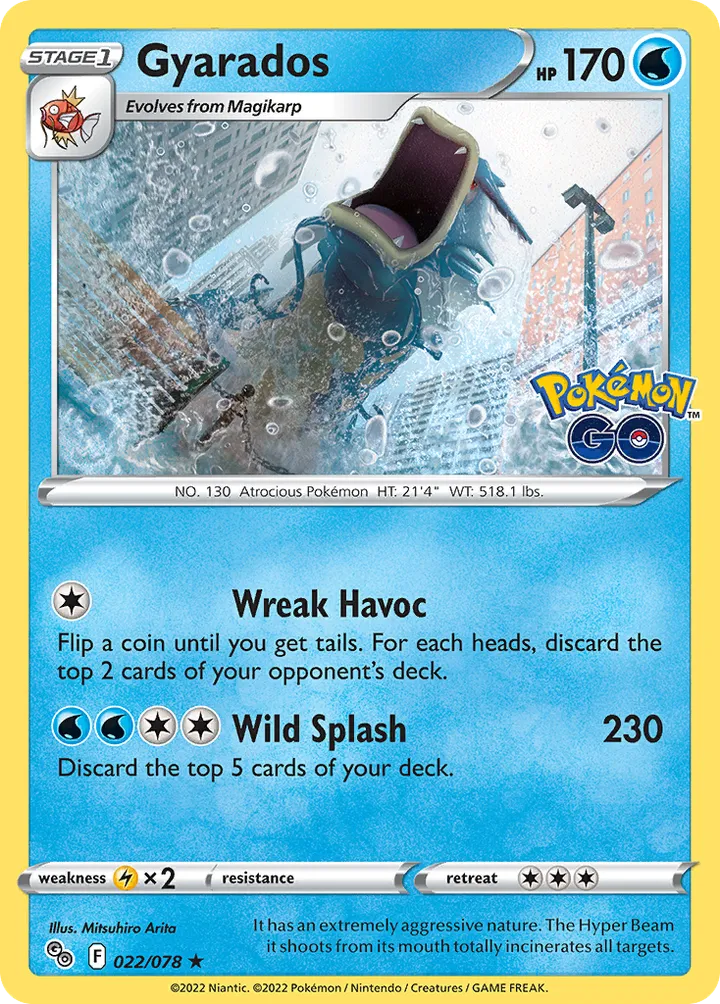 Pokémon TCG: Pokémon GO 영어판 Gyarados 22 카드 앞면
