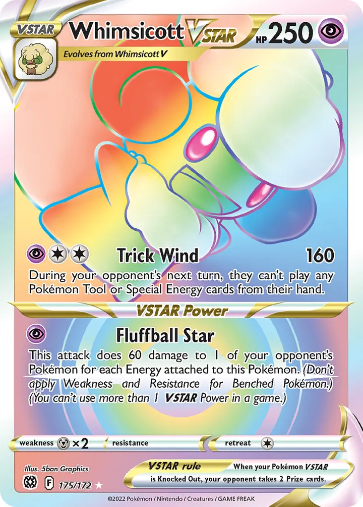 Sword & Shield—Brilliant Stars 英語版 Whimsicott VSTAR 175 カード表面