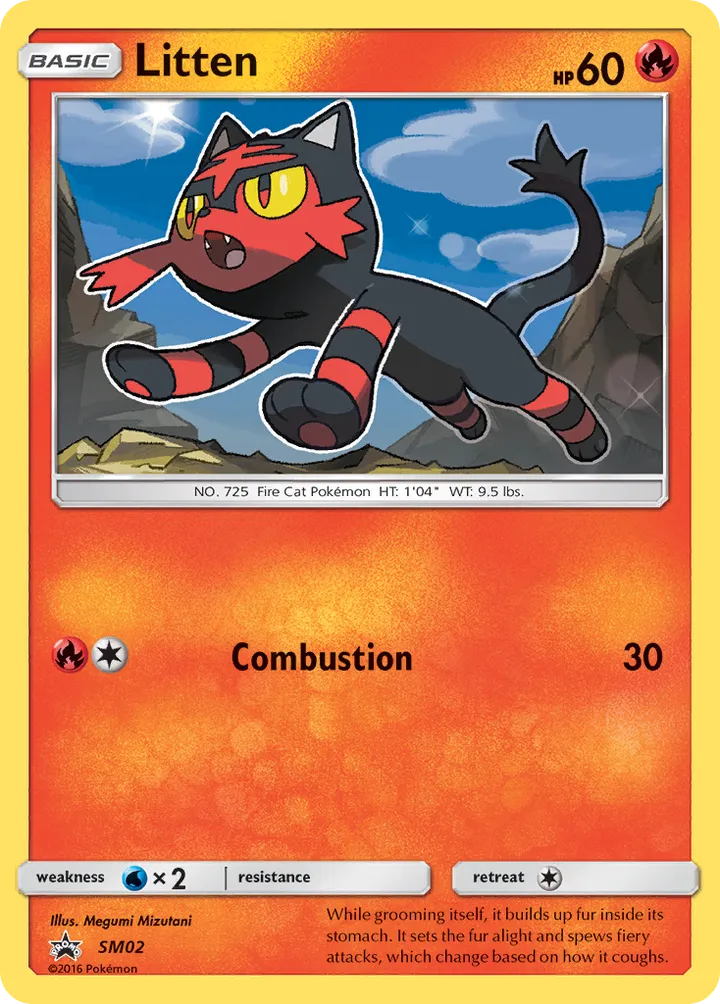 SM Black Star Promos 英語版 Litten SM02 カード表面