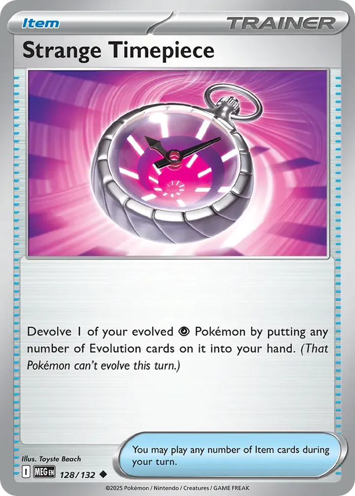 Front of Strange Timepiece 128, Mega Evolution English
