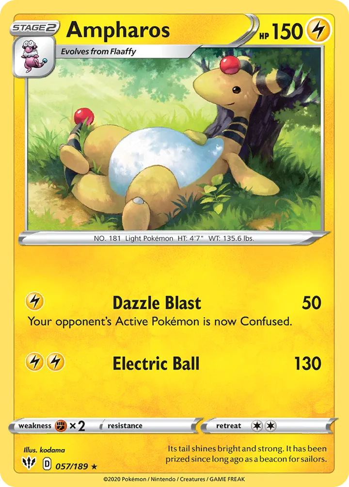 Sword & Shield—Darkness Ablaze 영어판 Ampharos 57 카드 앞면