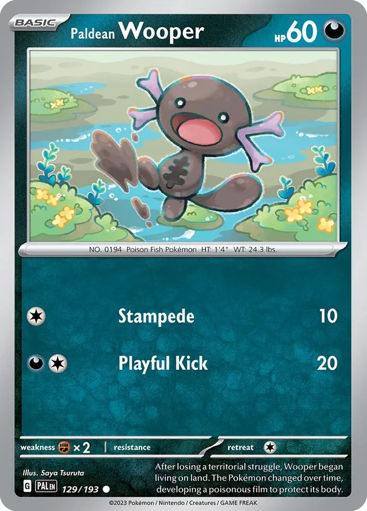 Scarlet & Violet—Paldea Evolved 영어판 Paldean Wooper 129 카드 앞면