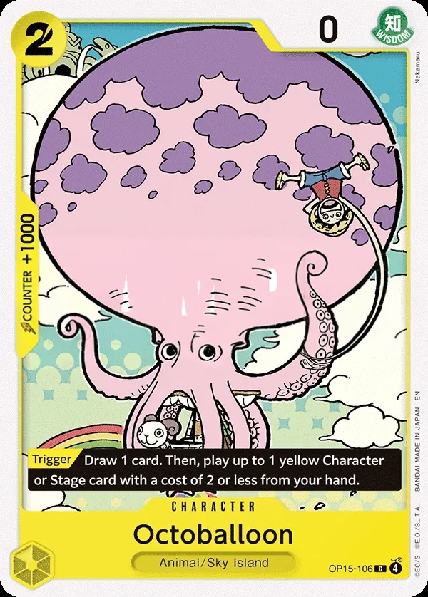 Adventure on Kami's Island 영어판 Octoballoon OP15-106 카드 앞면