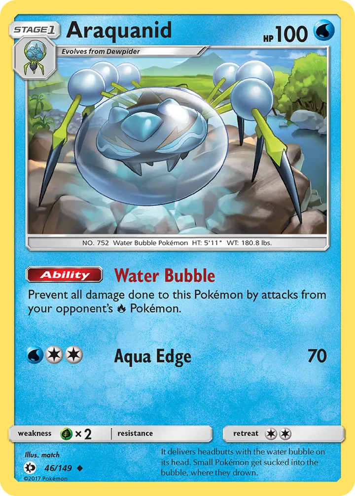 Sun & Moon 영어판 Araquanid 46 카드 앞면