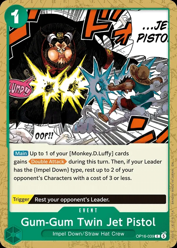 The Time of Battle 英語版 Gum-Gum Twin Jet Pistol OP16-039 カード表面