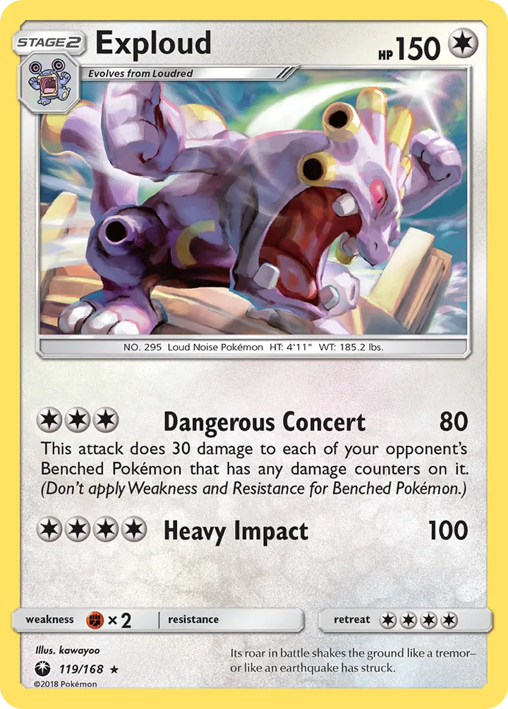 Sun & Moon—Celestial Storm 영어판 Exploud 119 카드 앞면