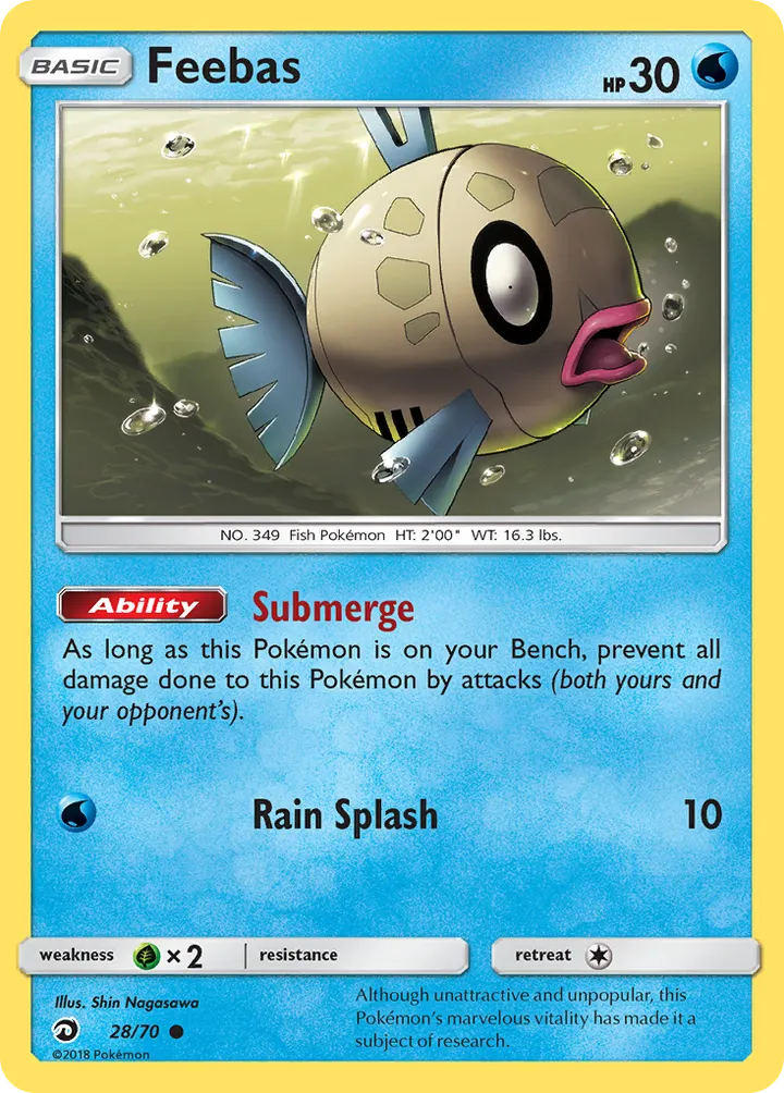 Dragon Majesty 영어판 Feebas 28 카드 앞면