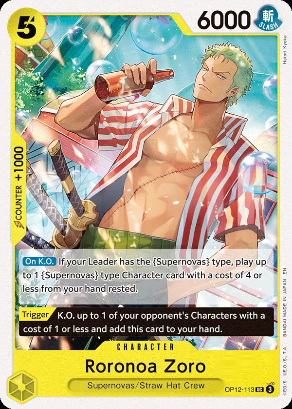 Legacy of the Master 英語版 Roronoa Zoro OP12-113 · 再録 カード表面