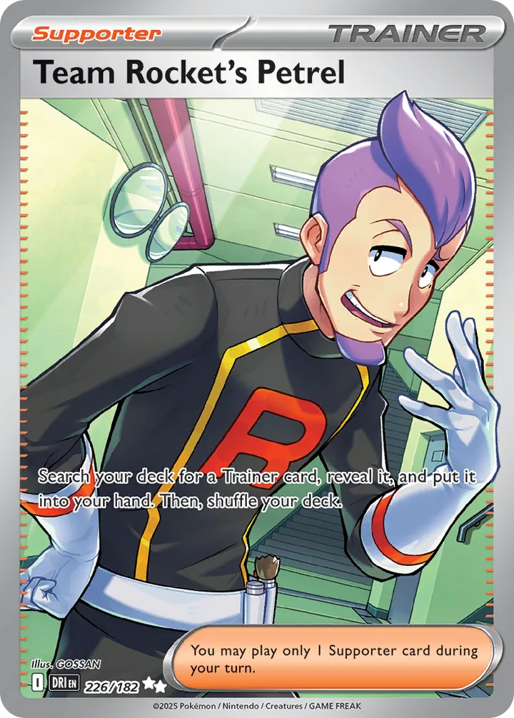 Scarlet & Violet—Destined Rivals 영어판 Team Rocket's Petrel 226 카드 앞면