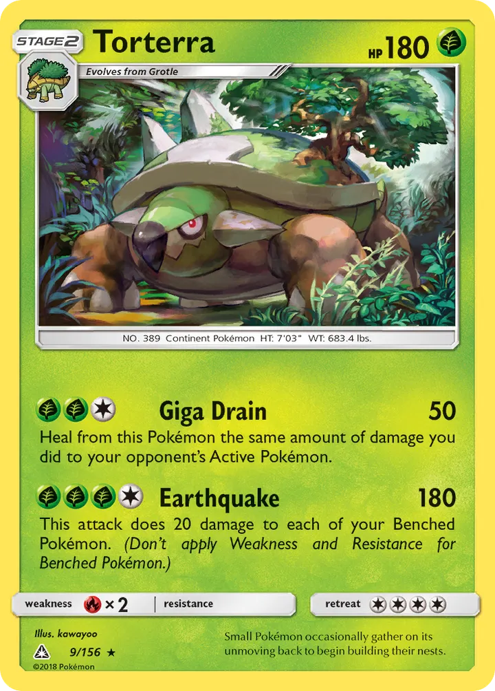 Sun & Moon—Ultra Prism 英語版 Torterra 9 カード表面