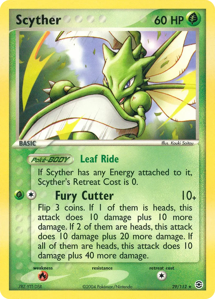 EX FireRed & LeafGreen 영어판 Scyther 29 카드 앞면