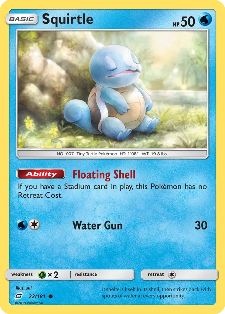 Sun & Moon—Team Up 英語版 Squirtle 22 カード表面
