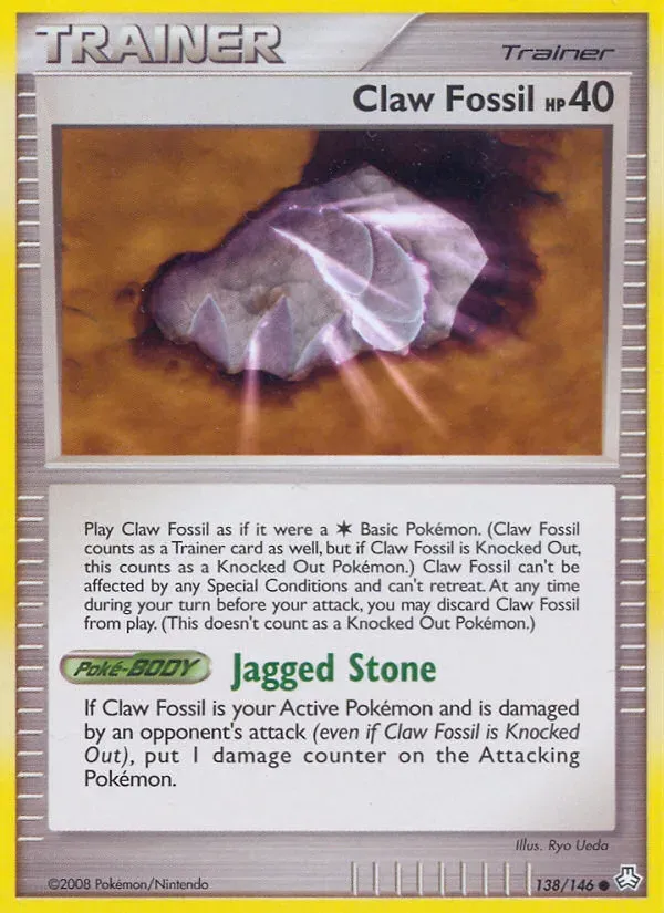 Front of Claw Fossil 138, Diamond & Pearl—Legends Awakened English