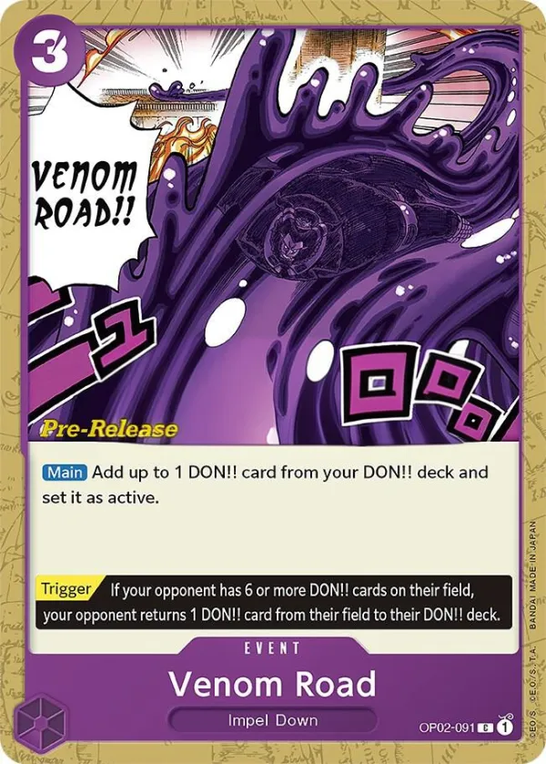 Paramount War 영어판 Venom Road OP02-091 · 세트 출시 행사 카드 앞면